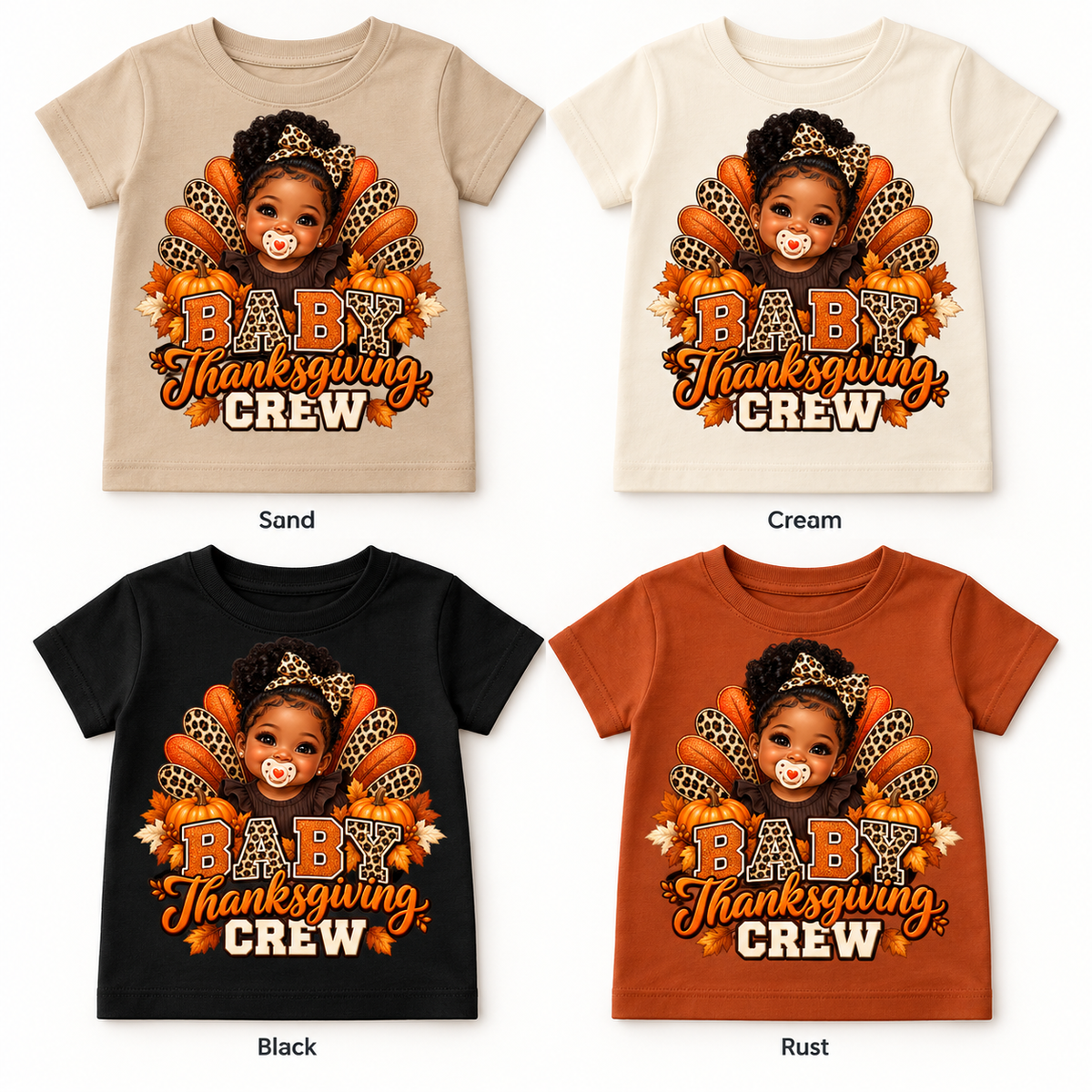 Baby Thanksgiving Crew — T-Shirt color options mockup