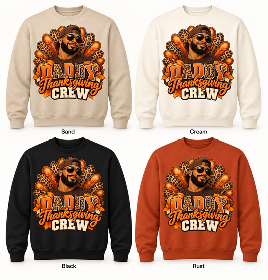 Daddy Thanksgiving Crew — Crewneck Pullover color options mockup