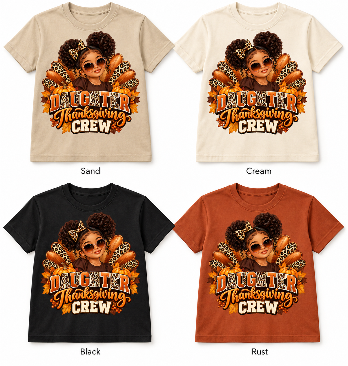 Daughter Thanksgiving Crew — T-Shirt color options mockup