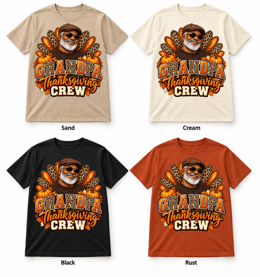 Grandpa Thanksgiving Crew — T-Shirt color options mockup