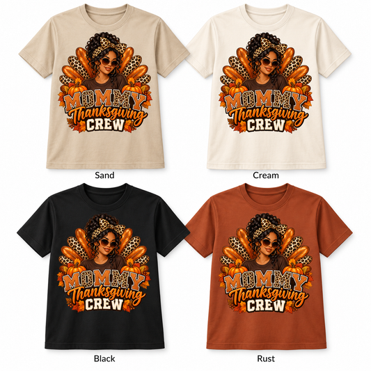 Mommy Thanksgiving Crew — T-Shirt color options mockup