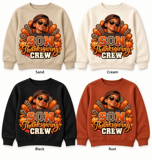 Son Thanksgiving Crew — Crewneck Pullover color options mockup