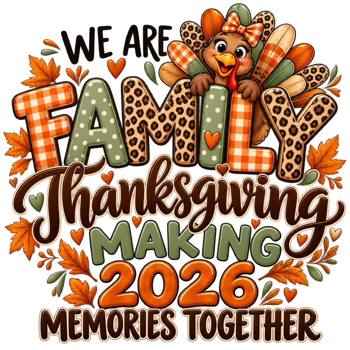 We Are Family Thanksgiving 2026 — DTF Print artwork