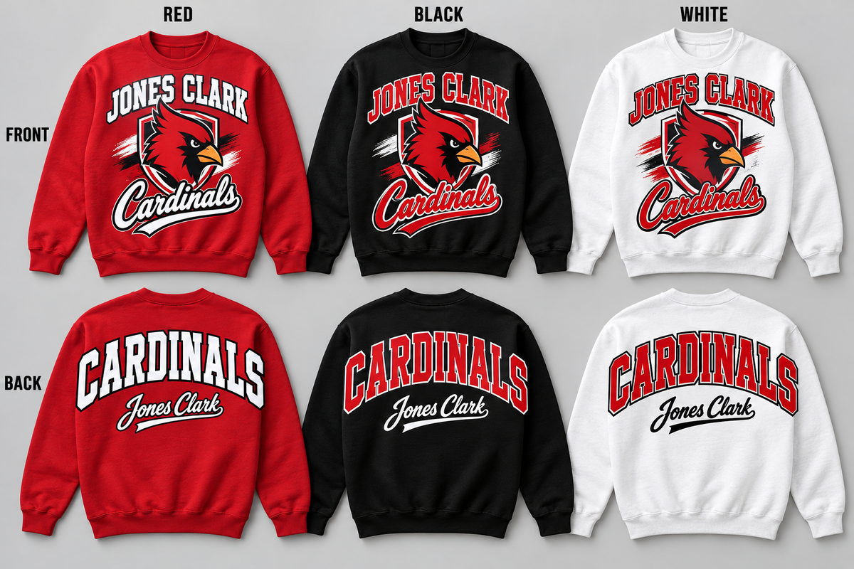 Jones Clark Cardinals front and back pullovers in Red Black White