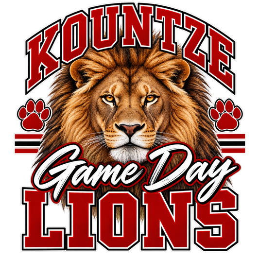 Kountze Lions Game Day DTF transfer design