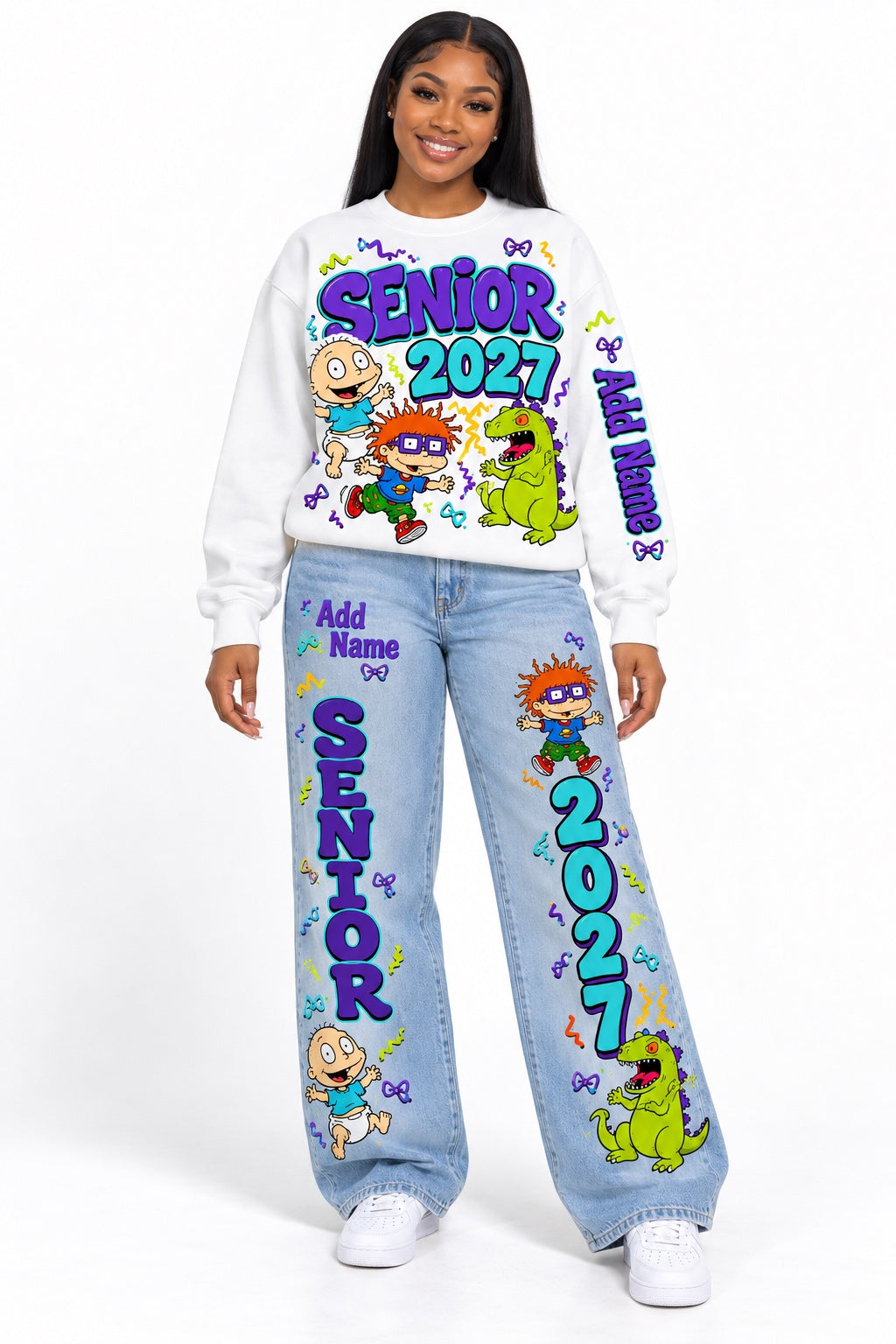Rugrats Senior 2027 Sweatshirt & Jeans Set mockup