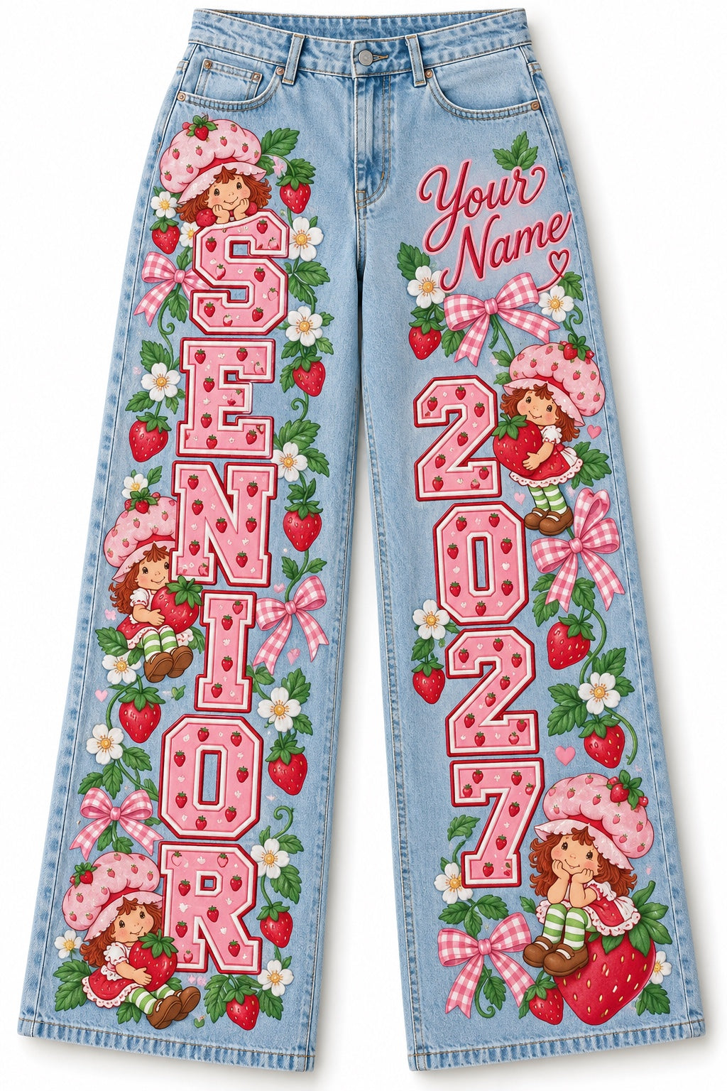 Strawberry Shortcake Senior 2027 Custom Jeans — Pants Only design mockup