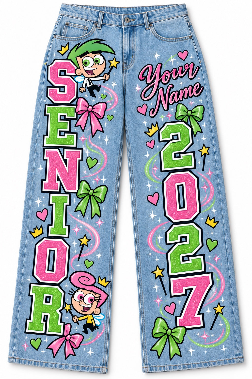 Fairly OddParents Senior 2027 Custom Jeans — Pants Only design mockup