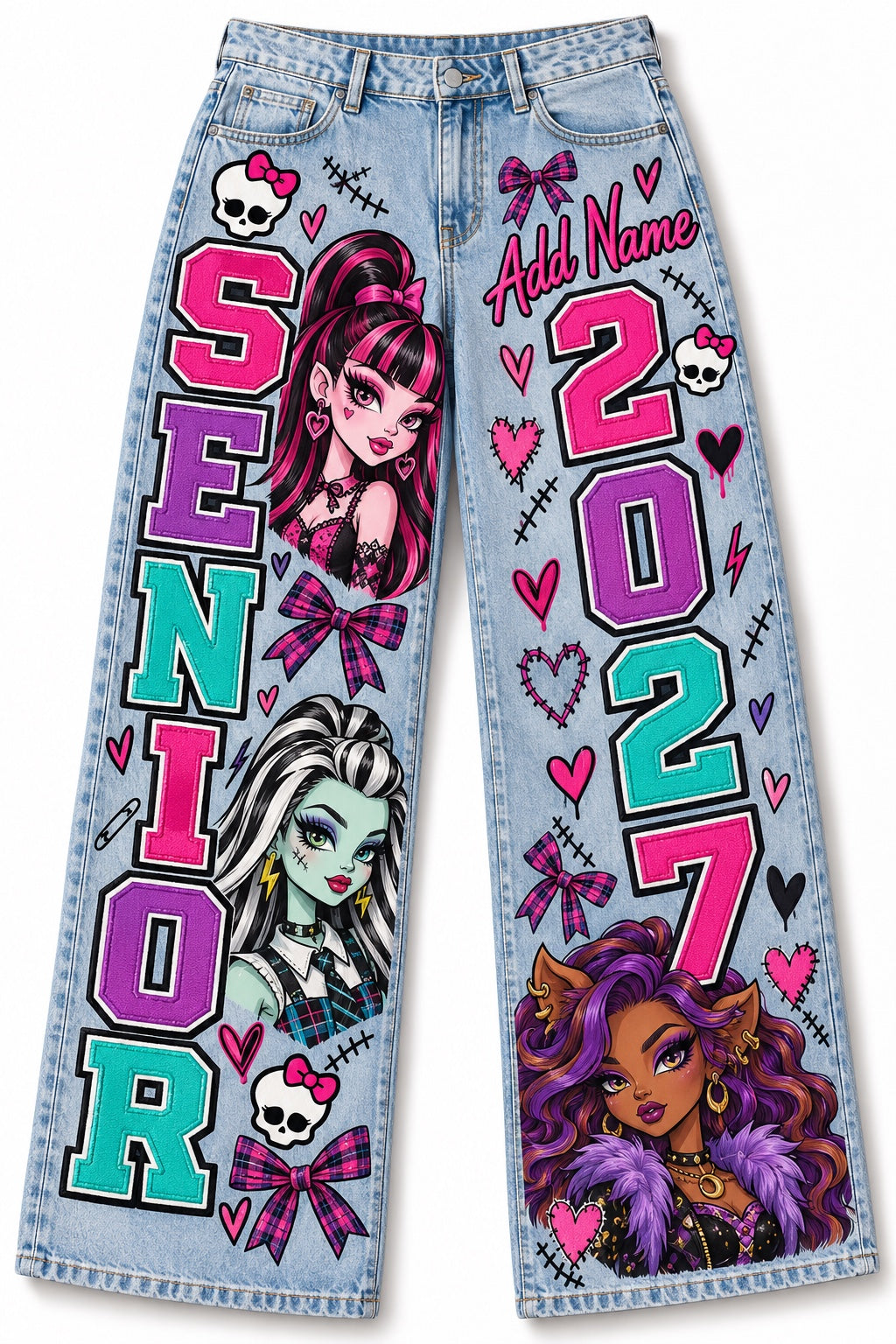 Monster High Senior 2027 Custom Jeans — Pants Only design mockup