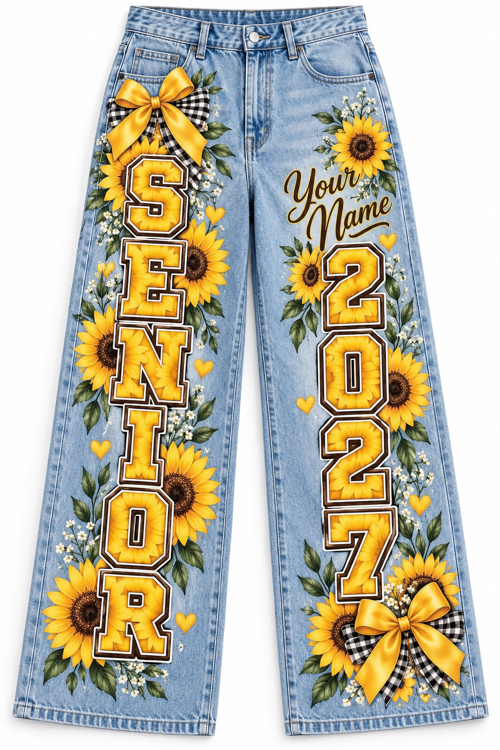 Sunflower Senior 2027 Custom Jeans — Pants Only design mockup