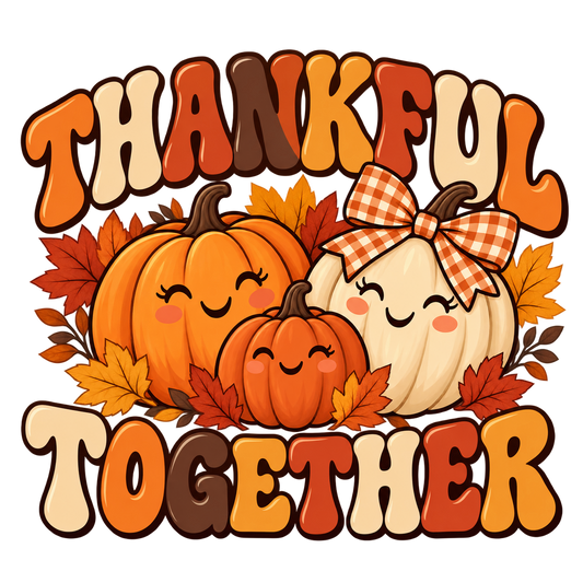 Thankful Together — Family Thanksgiving DTF Transfer design