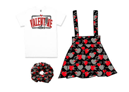 Valentine's Day Skirt Set with Scrunchie