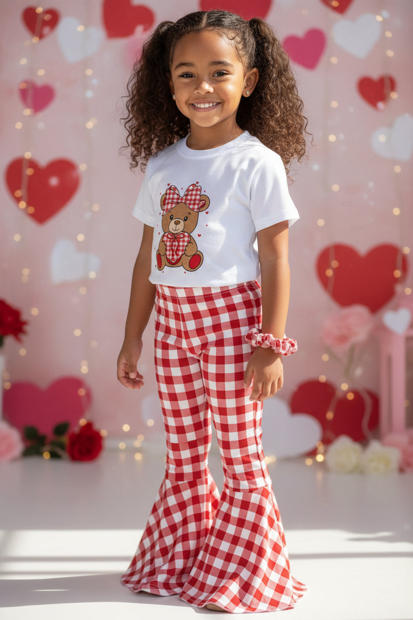 Valentine's Day Pants Set with Scrunchie