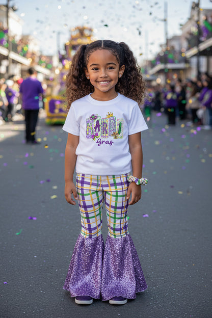 Mardi Gras Pants Set with Scrunchie