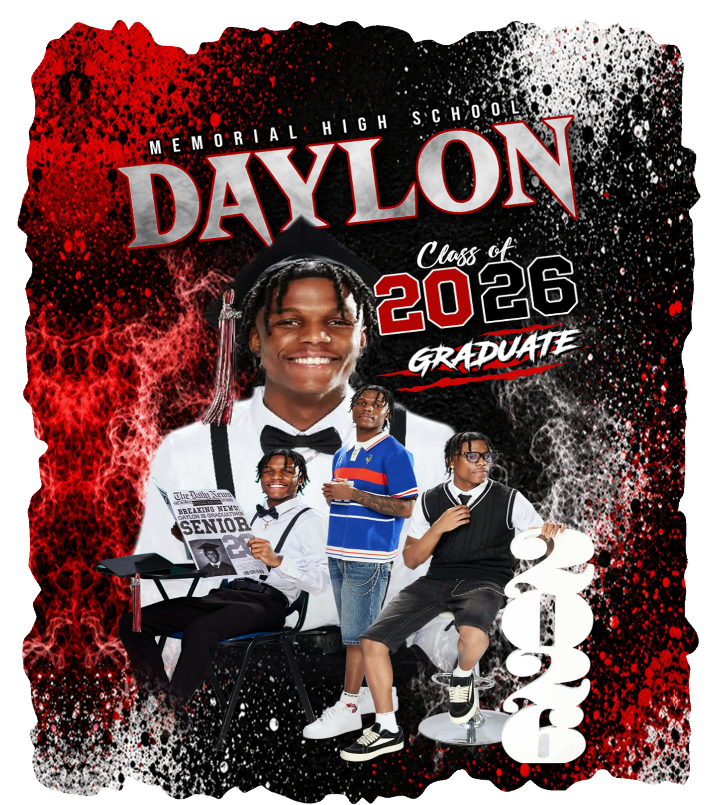 Daylon's Grad Shirt {middle pic)